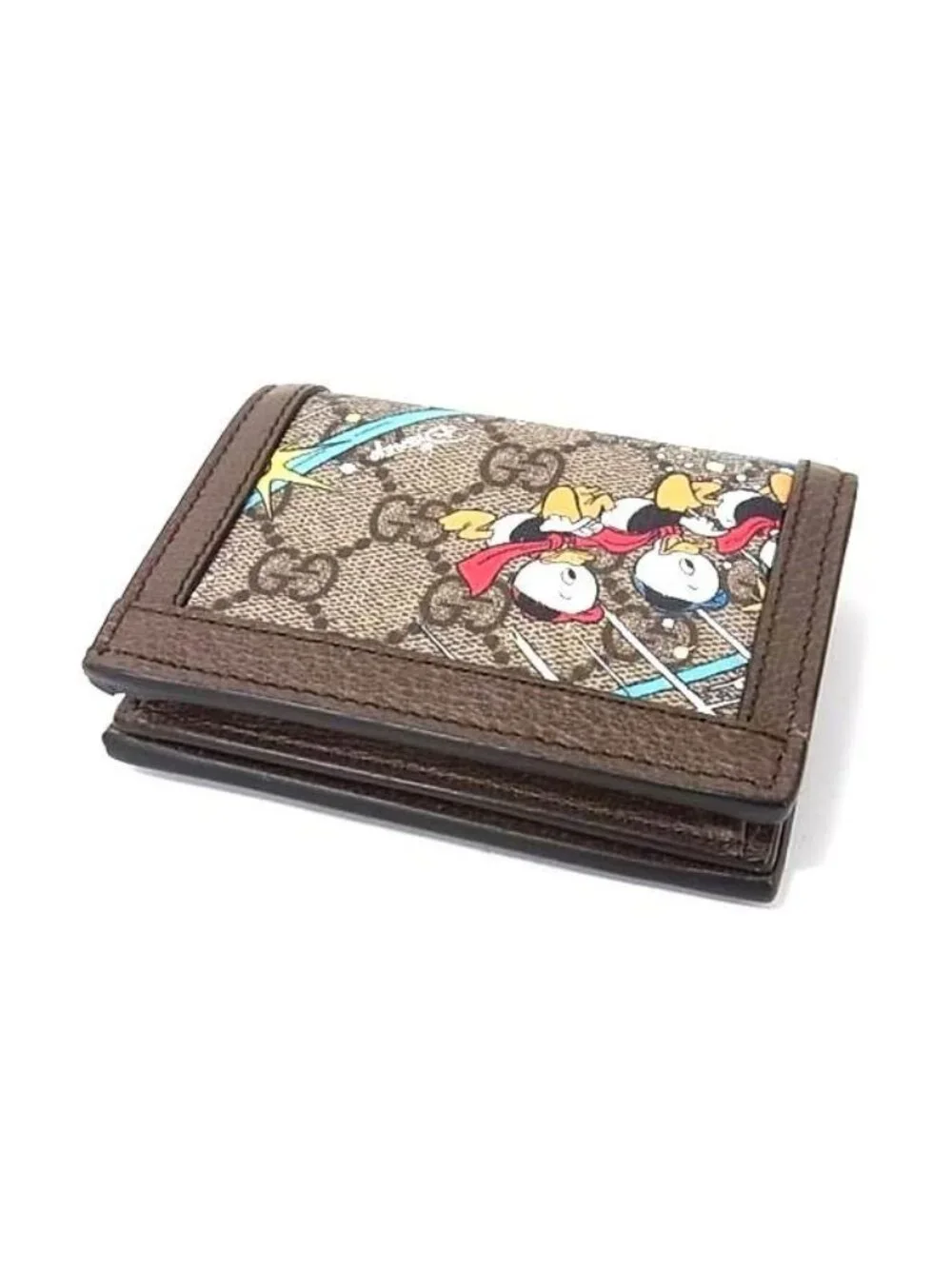 Gucci Disney Collaboration Donald Duck GG Supreme Leather Bifold Wallet - Picture 2 of 6